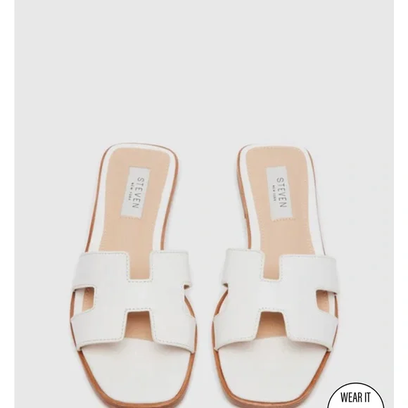 White Steve Madden Sandal Hermes look alike